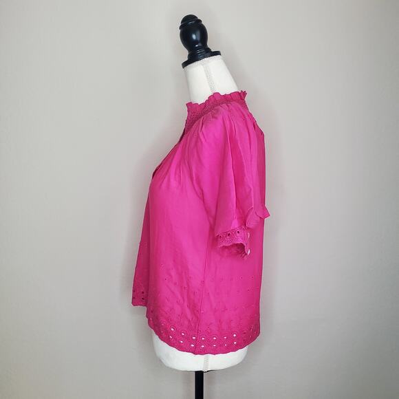 House of Harlow Pink Eyelet Blouse XS - Picture 4 of 9